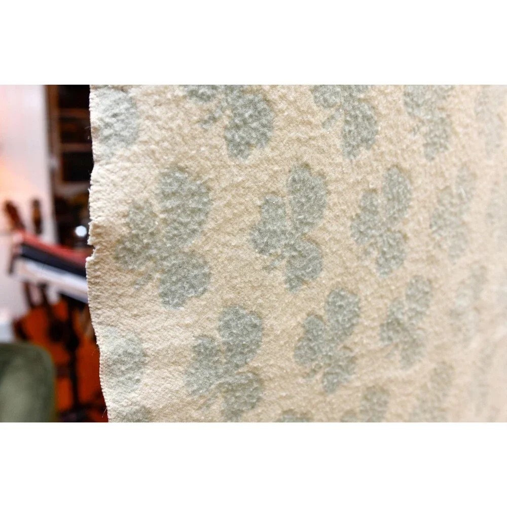 Antique Wool Camp Blanket: Double-Sided Shamrock Jacquard Weave Eleanor Stokes